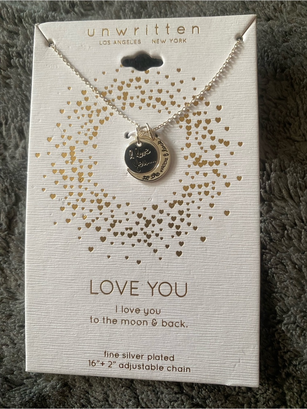 Unwritten Silver-Plated "Love You" Pendant Necklace - Silver